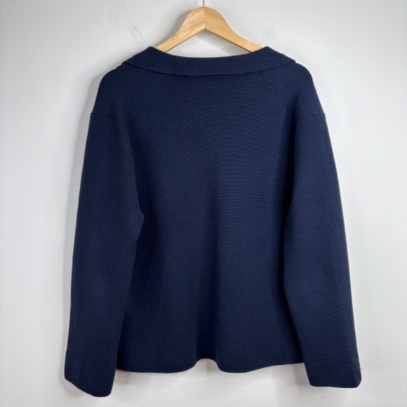 J Crew Camille Sweater Blazer Cardigan XXL Wool Navy Old Money Preppy Nautical - Picture 5 of 11
